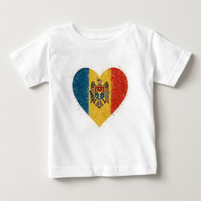 Camiseta De Bebé I love Moldova – Iubesc Moldova  (Anverso)