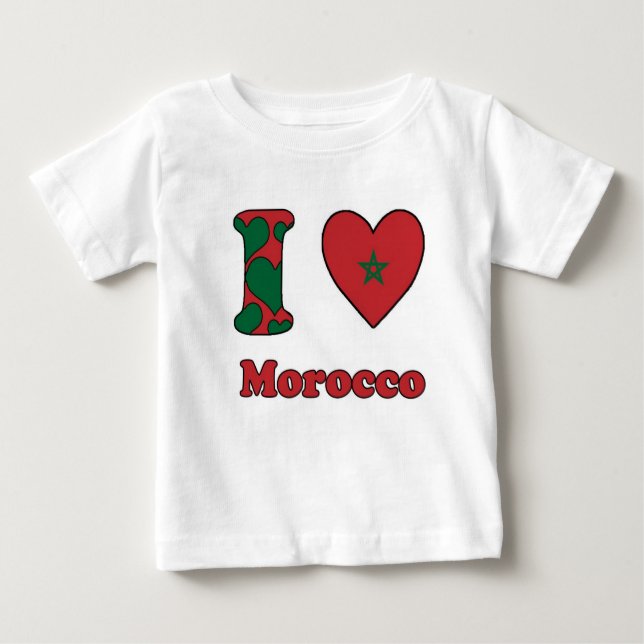 Camiseta De Bebé I love Morocco (Anverso)