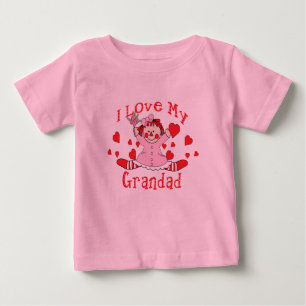 Camiseta De Bebé I love My Grandad Rag Doll & Hearts
