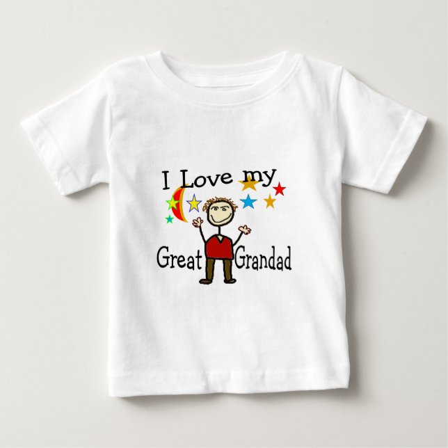 Camiseta De Bebé I Love My Great Grandad (Anverso)