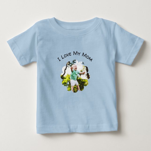 Camiseta De Bebé I Love My Mom Custom Photo Text Mother's Day (Anverso)