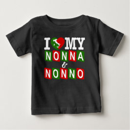 Camiseta De Bebé I Love My Nonna & Nonno Baby T-Shirt