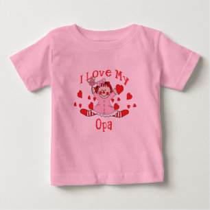 Camiseta De Bebé I love My Opa Rag Doll & Hearts