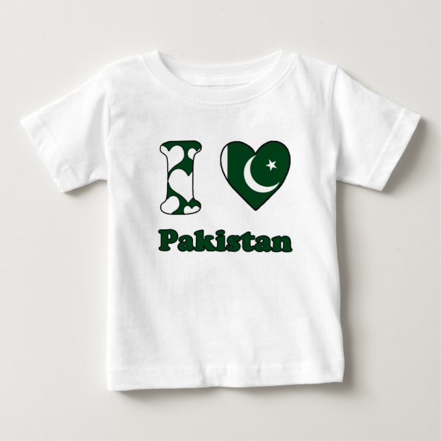 Camiseta De Bebé I love Pakistan (Anverso)
