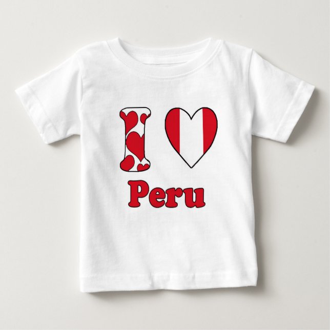 Camiseta De Bebé I love Peru (Anverso)