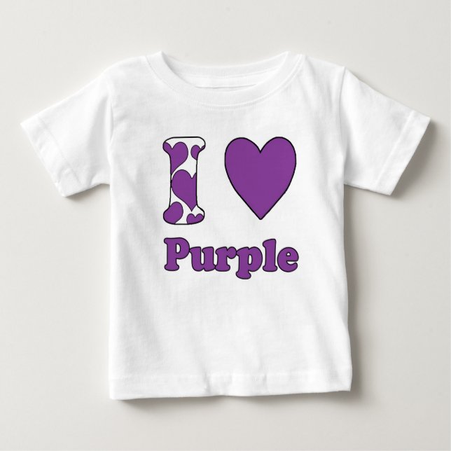 Camiseta De Bebé I love Purple (Anverso)
