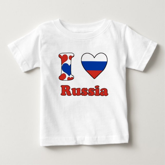 Camiseta De Bebé I love Russia (Anverso)