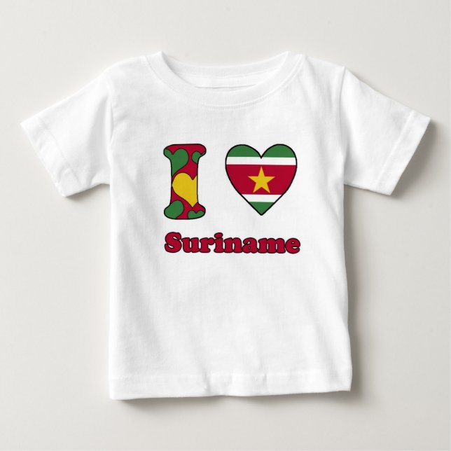 Camiseta De Bebé I love Suriname (Anverso)