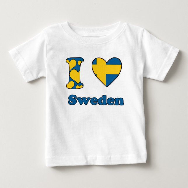 Camiseta De Bebé I love Sweden (Anverso)