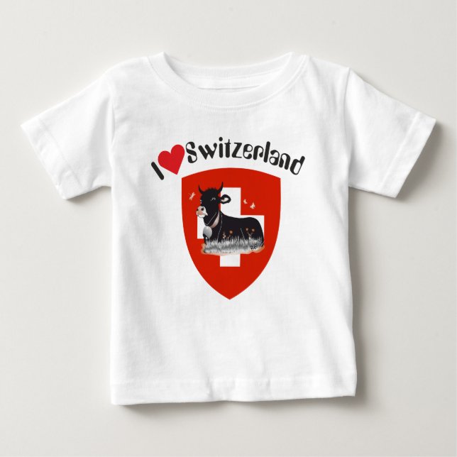 Camiseta De Bebé I love Switzerland T-Shirt (Anverso)