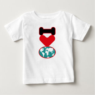 CAMISETA DE BEBÉ I LOVE THE WORLD BY MASANSER PIXELAT