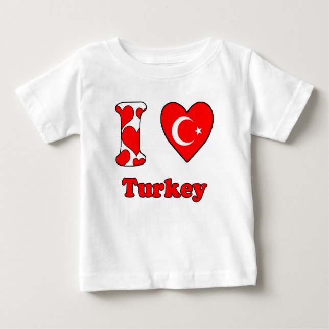 Camiseta De Bebé I love Turkey (Anverso)