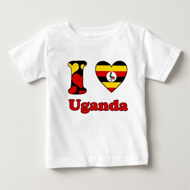 Camiseta De Bebé I love Uganda (Anverso)