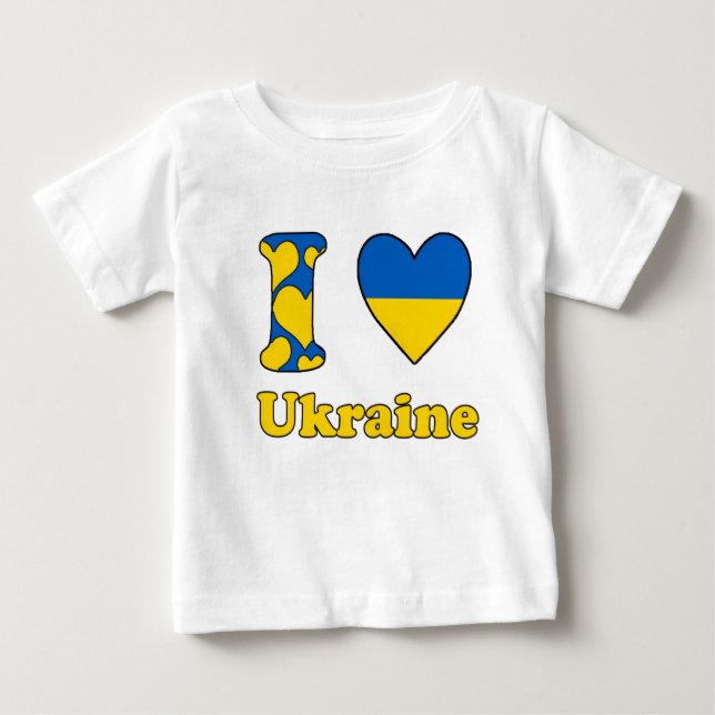 Camiseta De Bebé I love Ukraine (Anverso)