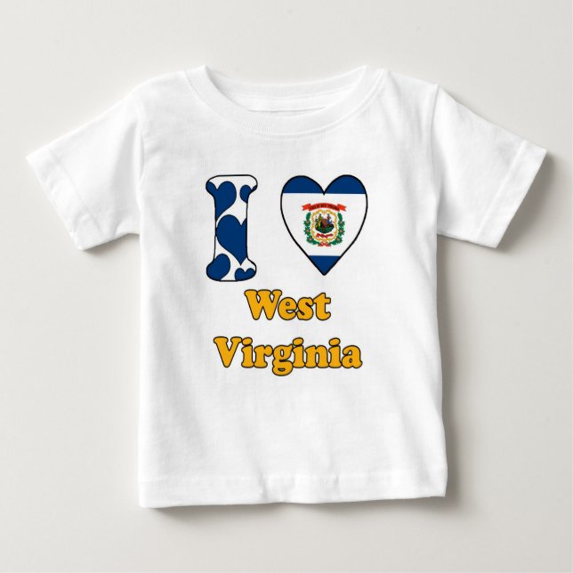 Camiseta De Bebé I love West Virginia (Anverso)