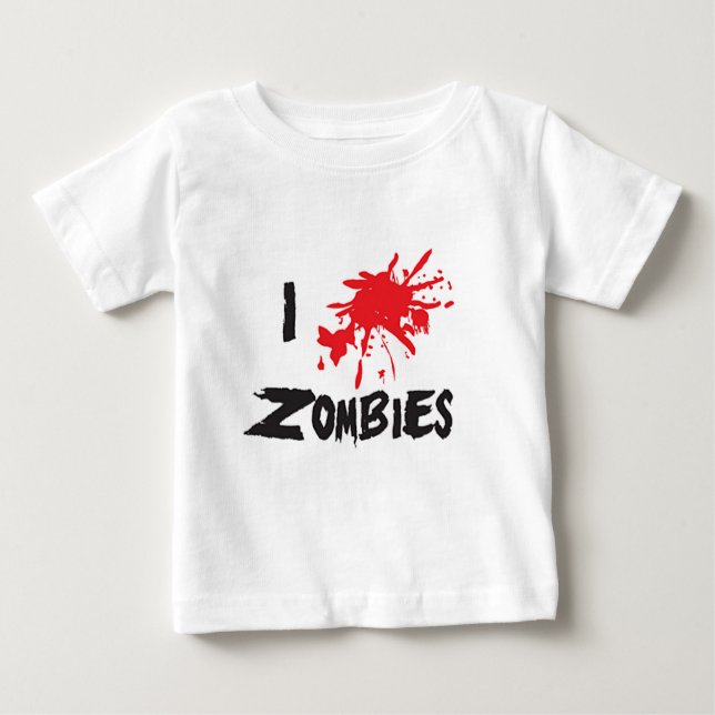 Camiseta De Bebé I Love Zombie (Anverso)