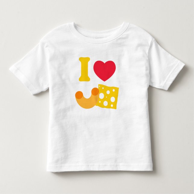 Camiseta De Bebé I mac y queso del corazón (Anverso)