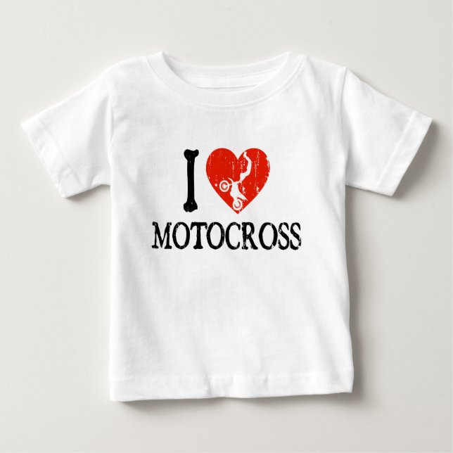 Camiseta De Bebé I motocrós del corazón (Anverso)