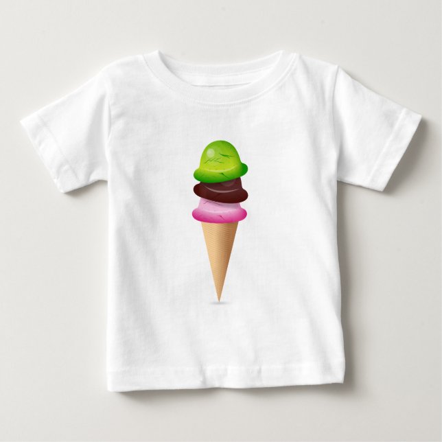 Camiseta De Bebé Ice Cream Cone (Anverso)