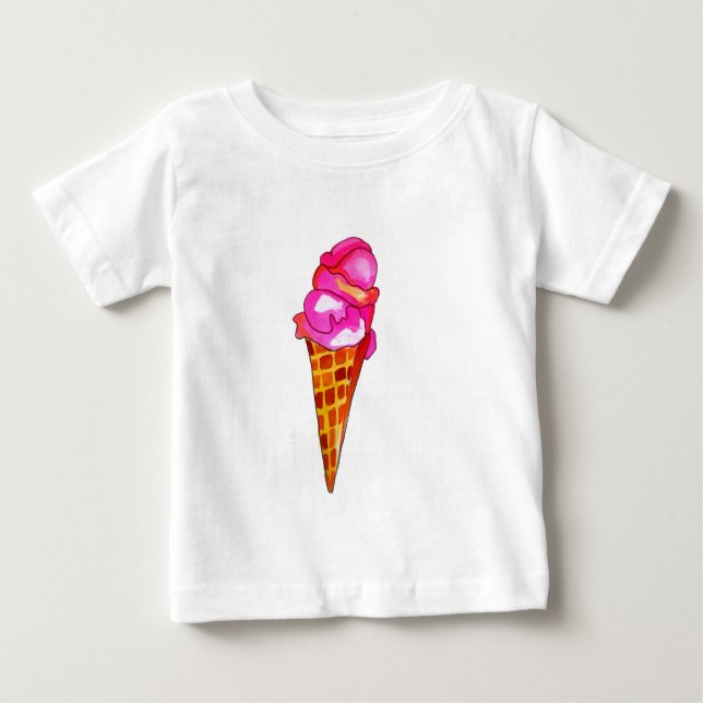 Camiseta De Bebé icecream gelato lindo food art (Anverso)