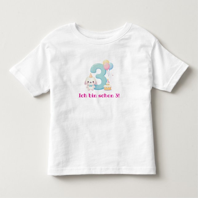 Camiseta De Bebé Ich bin schon 3! (Anverso)