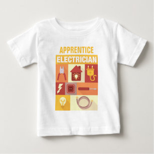 Camiseta De Bebé Icónico Electricista Profesional Diseñado