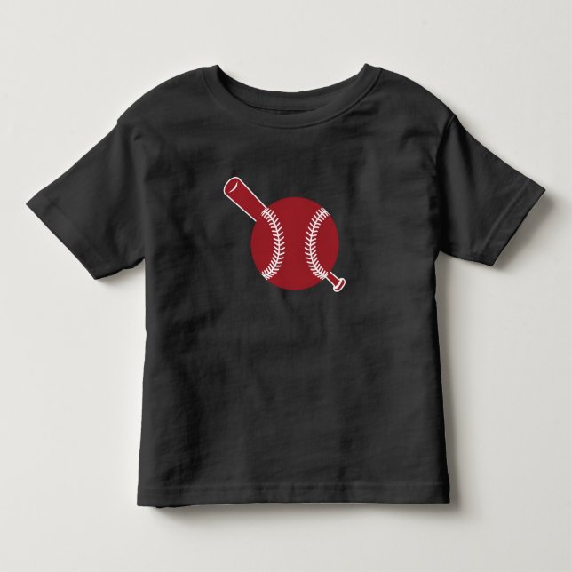 Camiseta De Bebé Icono de béisbol y bate (Anverso)