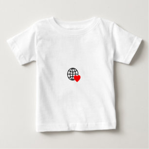 Camiseta De Bebé Icono de Globo de Amor Mundial   Diseño de Verano 