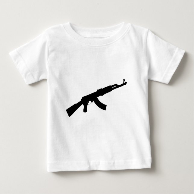 Camiseta De Bebé icono de pistola negra ak 47 (Anverso)