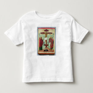 Camiseta De Bebé Icono que representa la crucifixión con la Virgen
