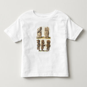 Camiseta De Bebé Ídolos aztecas, México (litografía de color)