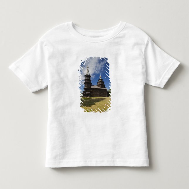 Camiseta De Bebé iglesia ortodoxa rusa de madera tradicional (Anverso)