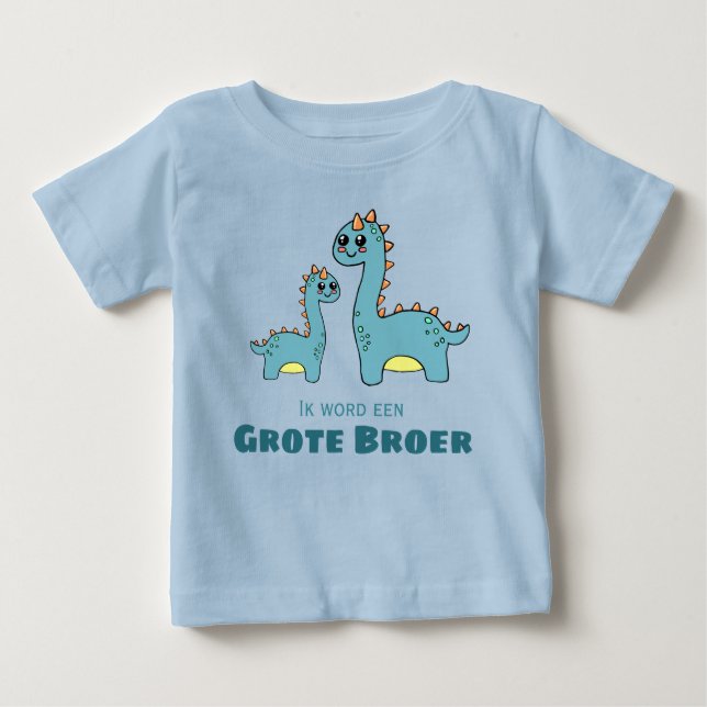 Camiseta De Bebé Ik word een grote broer Dinos (Anverso)
