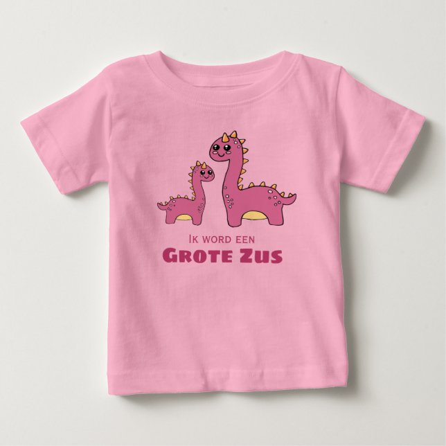 Camiseta De Bebé Ik word een grote zus (Anverso)