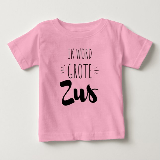 Camiseta De Bebé Ik word grote zus (Anverso)