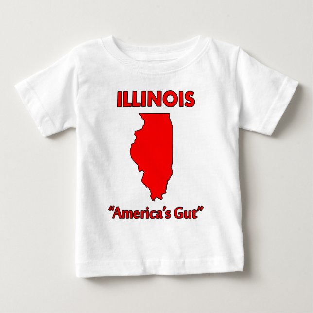 Camiseta De Bebé Illinois - El intestino de América (Anverso)