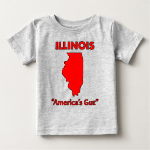 Camiseta De Bebé Illinois - El intestino de América