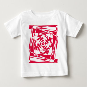Camiseta De Bebé Ilusión abstracta roja blanca