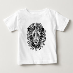 Camiseta De Bebé Ilustración abstracta de cara de león audaz