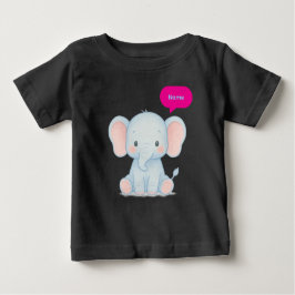 Camiseta De Bebé Ilustracion Adorable Pastel Baby Elephant