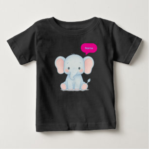 Camiseta De Bebé Ilustracion Adorable Pastel Baby Elephant