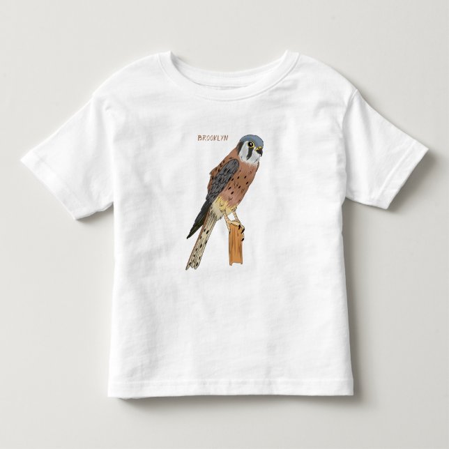 Camiseta De Bebé Ilustracion americano de aves de Kestrel (Anverso)