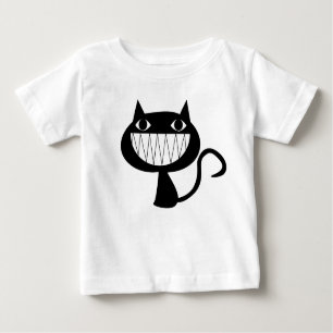 Camiseta De Bebé Ilustracion CAT EN BLANCO Y NEGRO