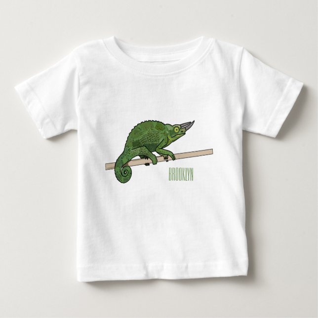 Camiseta De Bebé Ilustracion chameleon personalizado de Jackson (Anverso)