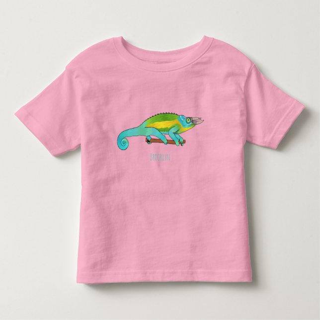 Camiseta De Bebé Ilustracion chameleon personalizado de Jackson (Anverso)