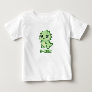 Camiseta De Bebé Ilustración Chibi de Bebé T-Rex Dinosaurio Adorabl