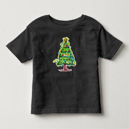 Camiseta De Bebé Ilustración Colorida de Árbol de Navidad