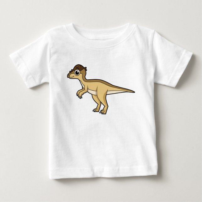 Camiseta De Bebé Ilustracion Cuto De Un Dinosaurio Pachycephalosaur (Anverso)