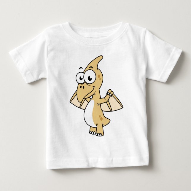 Camiseta De Bebé Ilustracion Cuto De Un Pterodáctilo. 2 (Anverso)