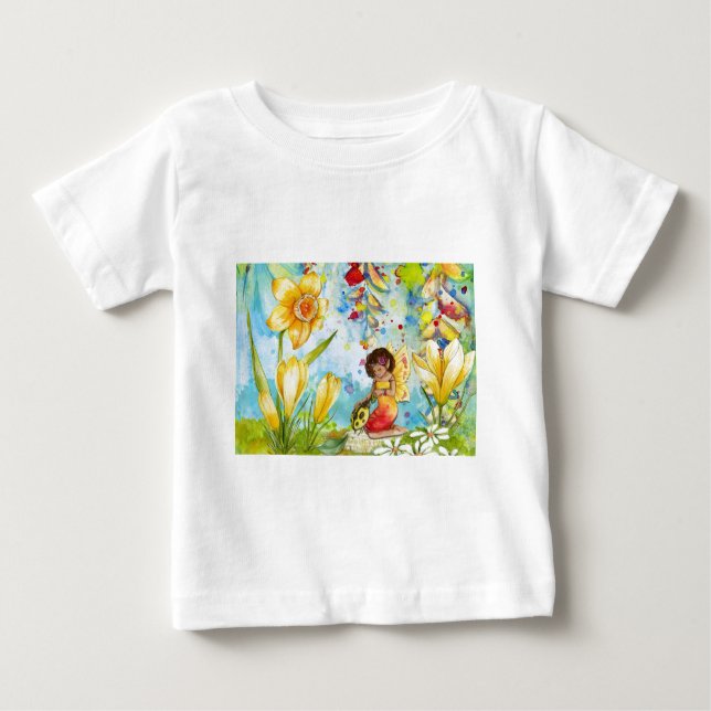 Camiseta De Bebé Ilustracion de acuarela de hadas (Anverso)